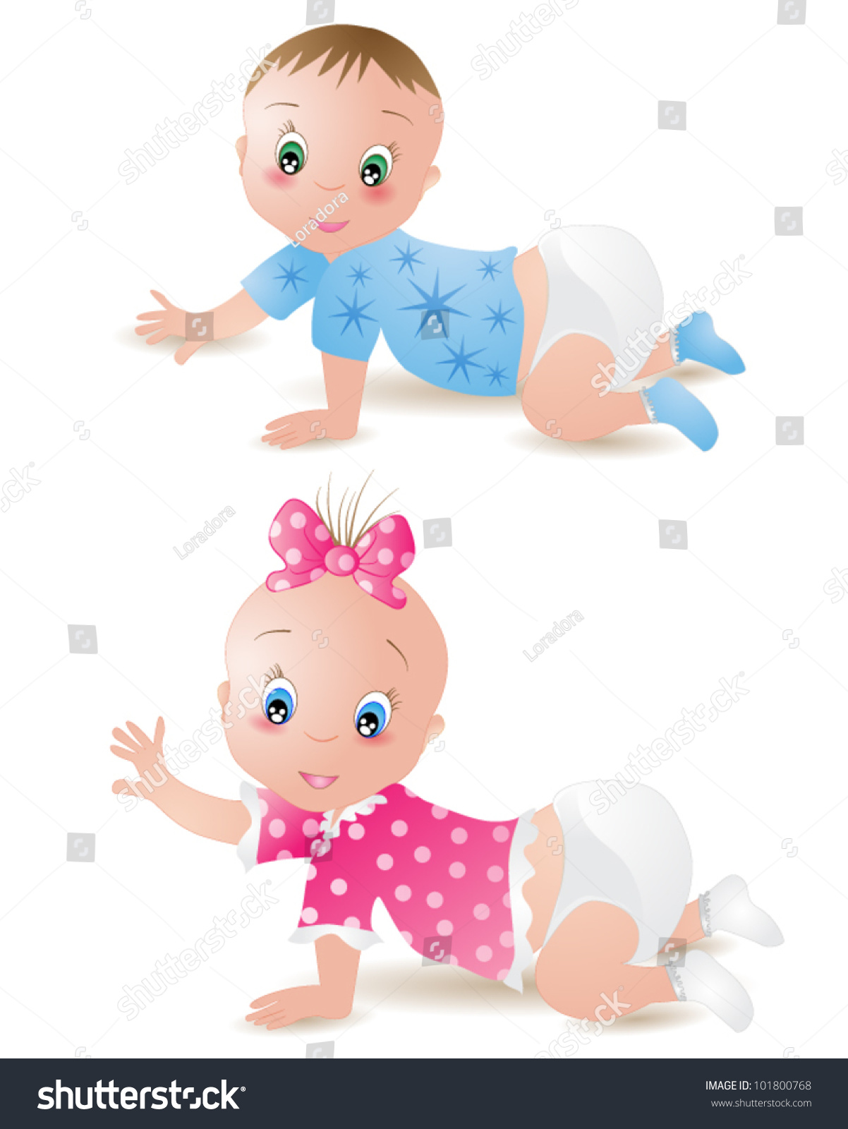 Baby Girl Boy Stock Vector 101800768 - Shutterstock