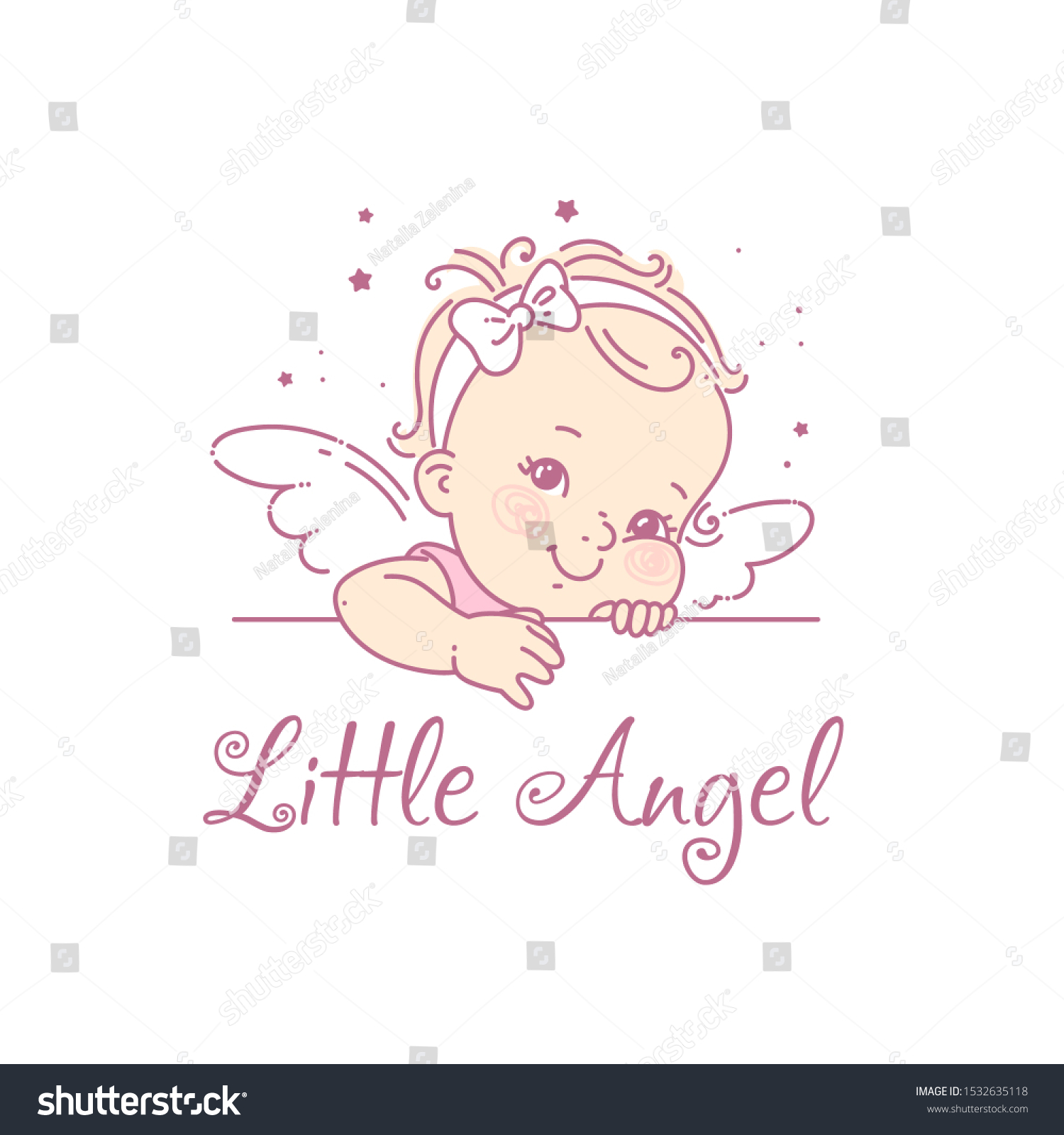 Bebe Fille Princesse Logo Pour Bebe Image Vectorielle De Stock Libre De Droits