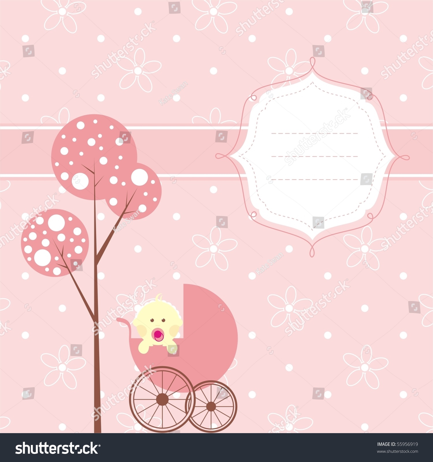 baby girl bannerthe place your text stock vector royalty free