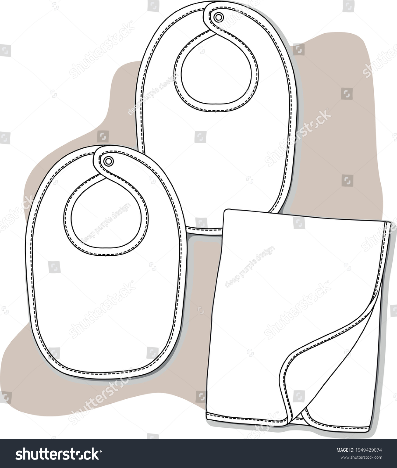 SVG of Baby hat, shoes and bib design flat sketch. vector illustration svg