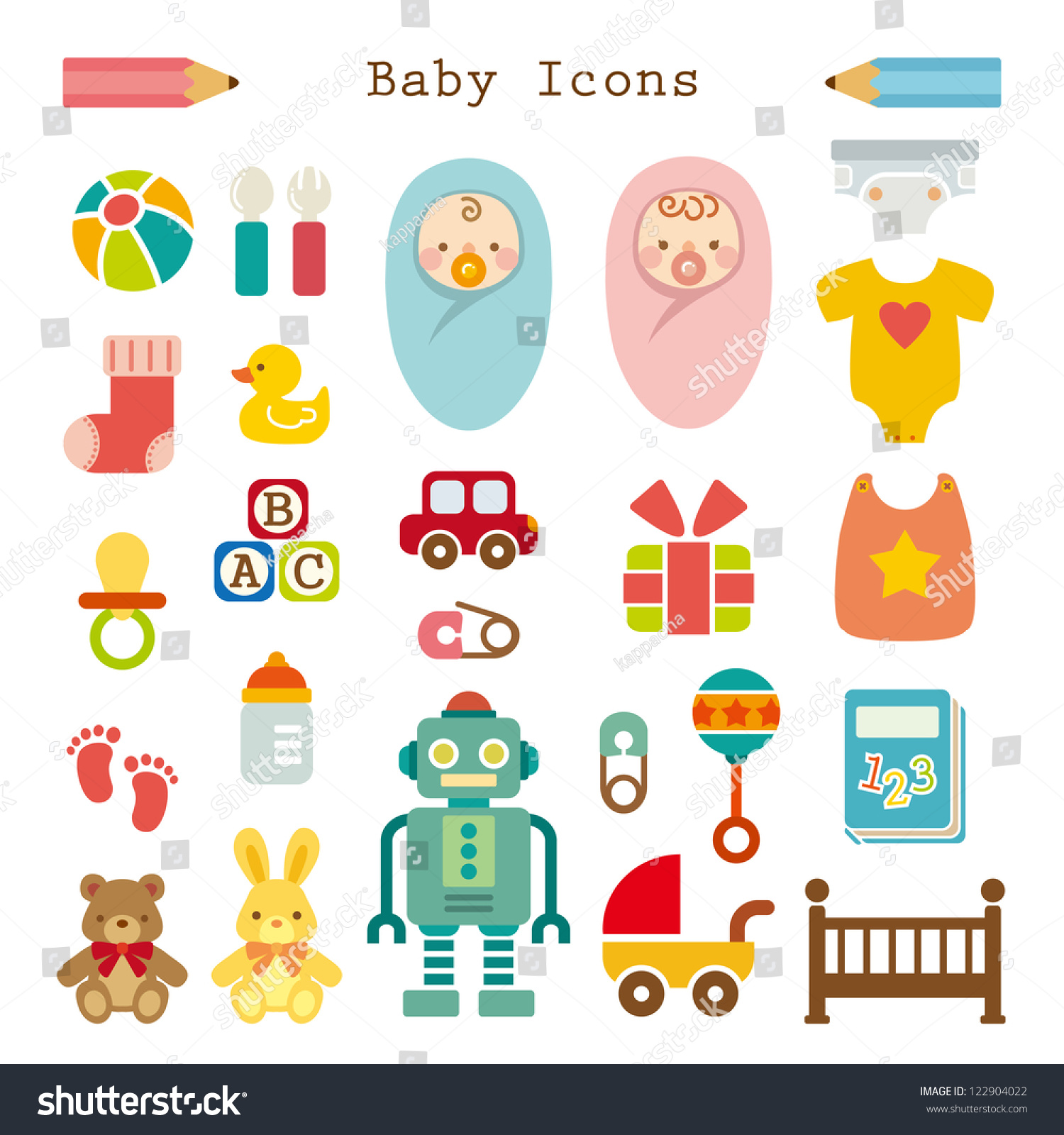 SVG of Baby icons set svg