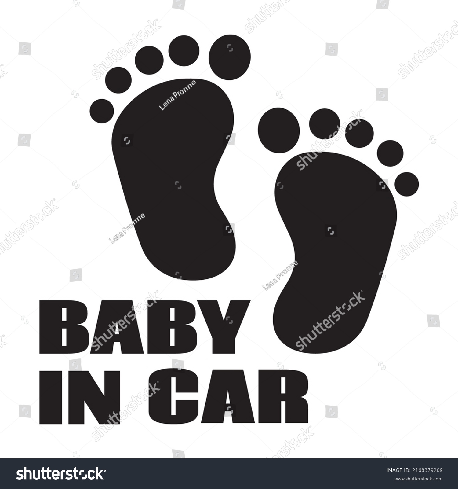 SVG of Baby in car. Foot print, decal and sticker printable svg