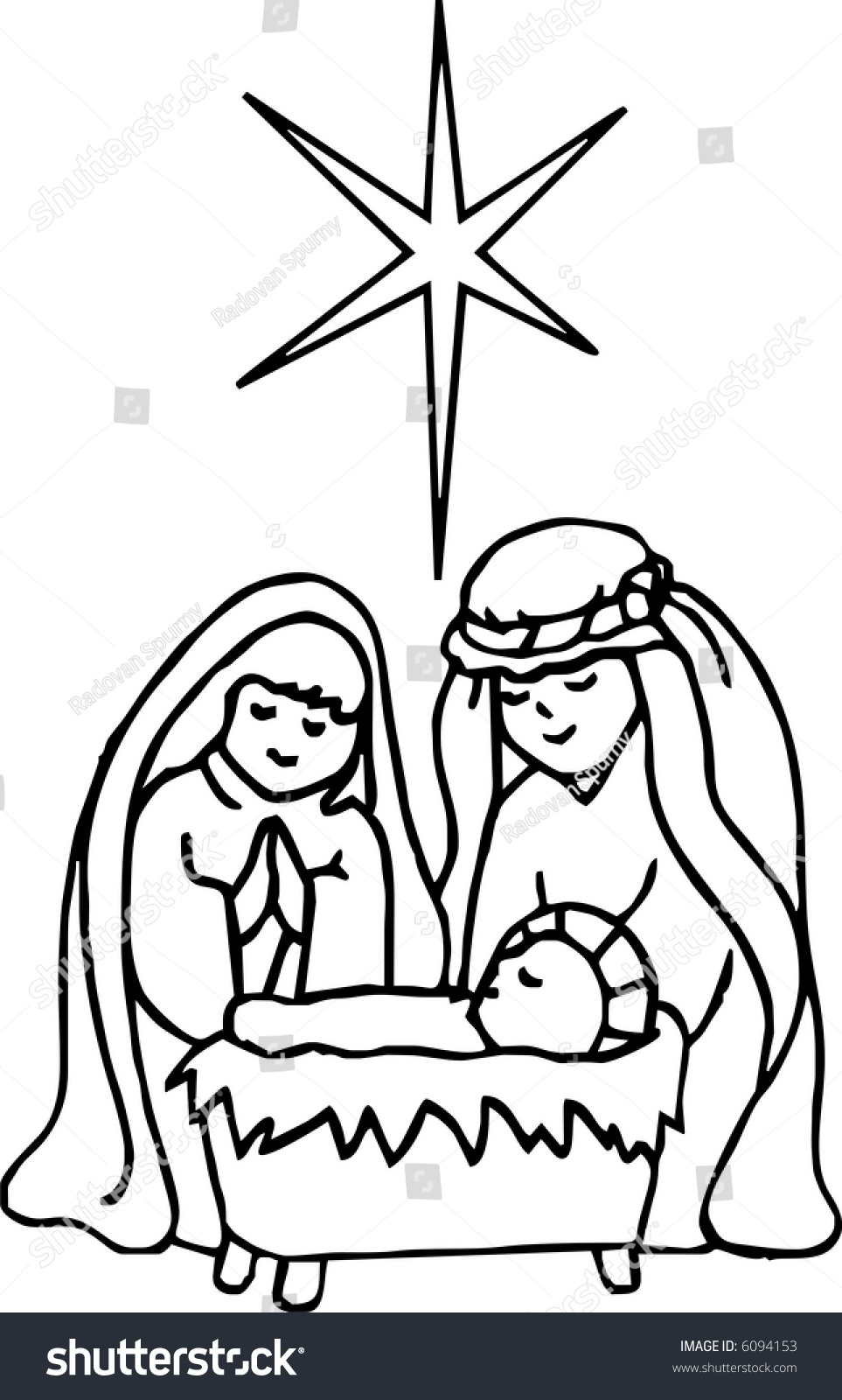 Baby Jesus Crib Stock Vector 6094153 - Shutterstock