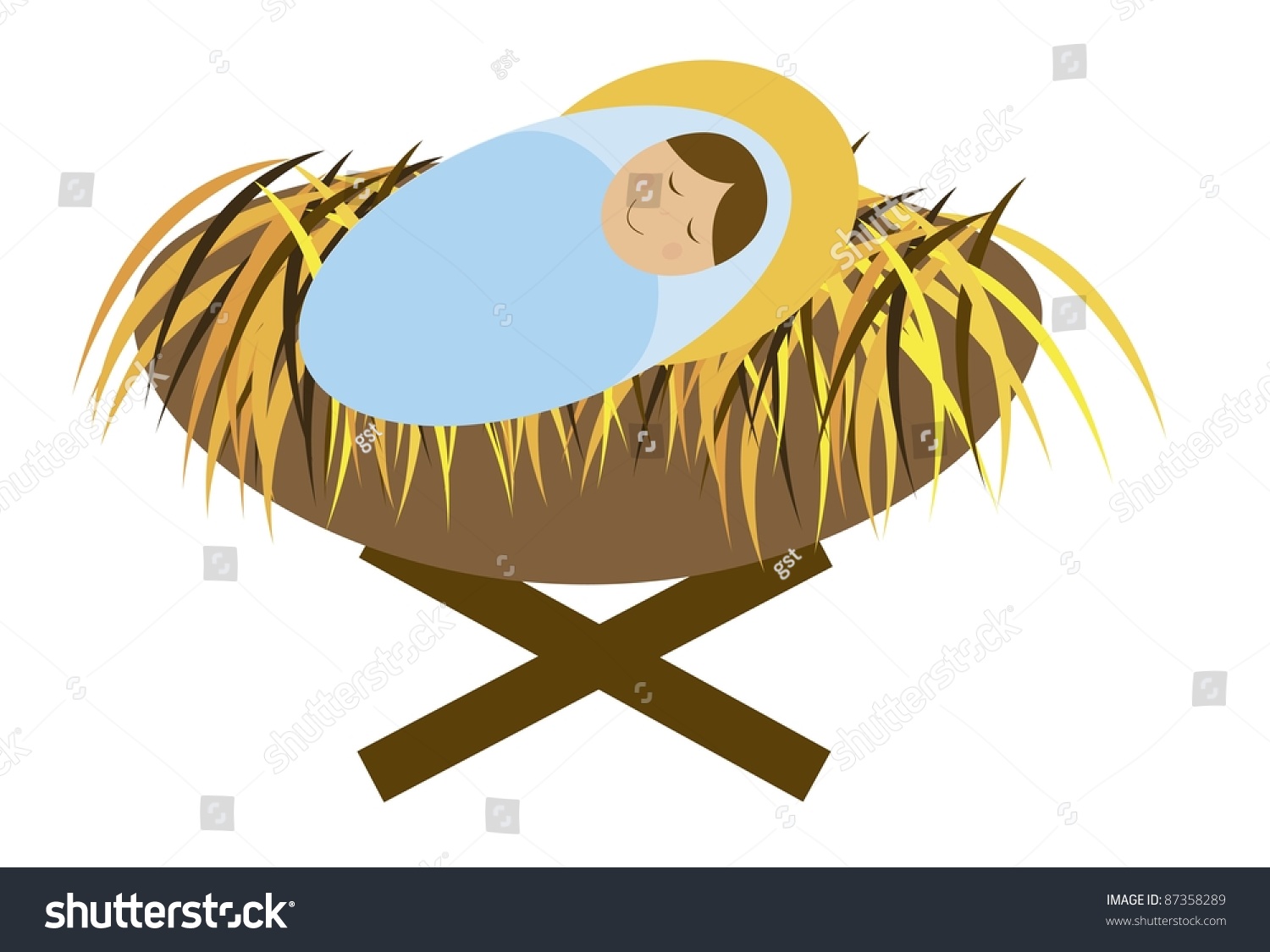 Baby Jesus Isolated Over White Background. Vector - 87358289 : Shutterstock