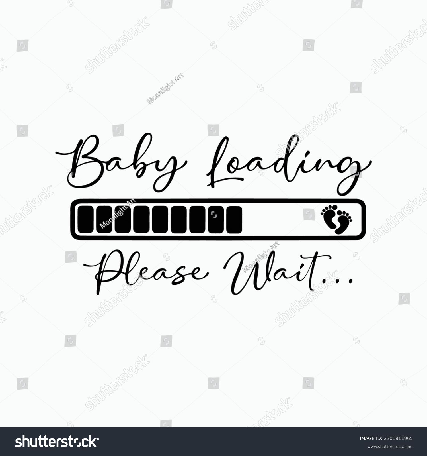 SVG of baby loading please wait, newborn, svg files for cricut, maternity, baby feet svg