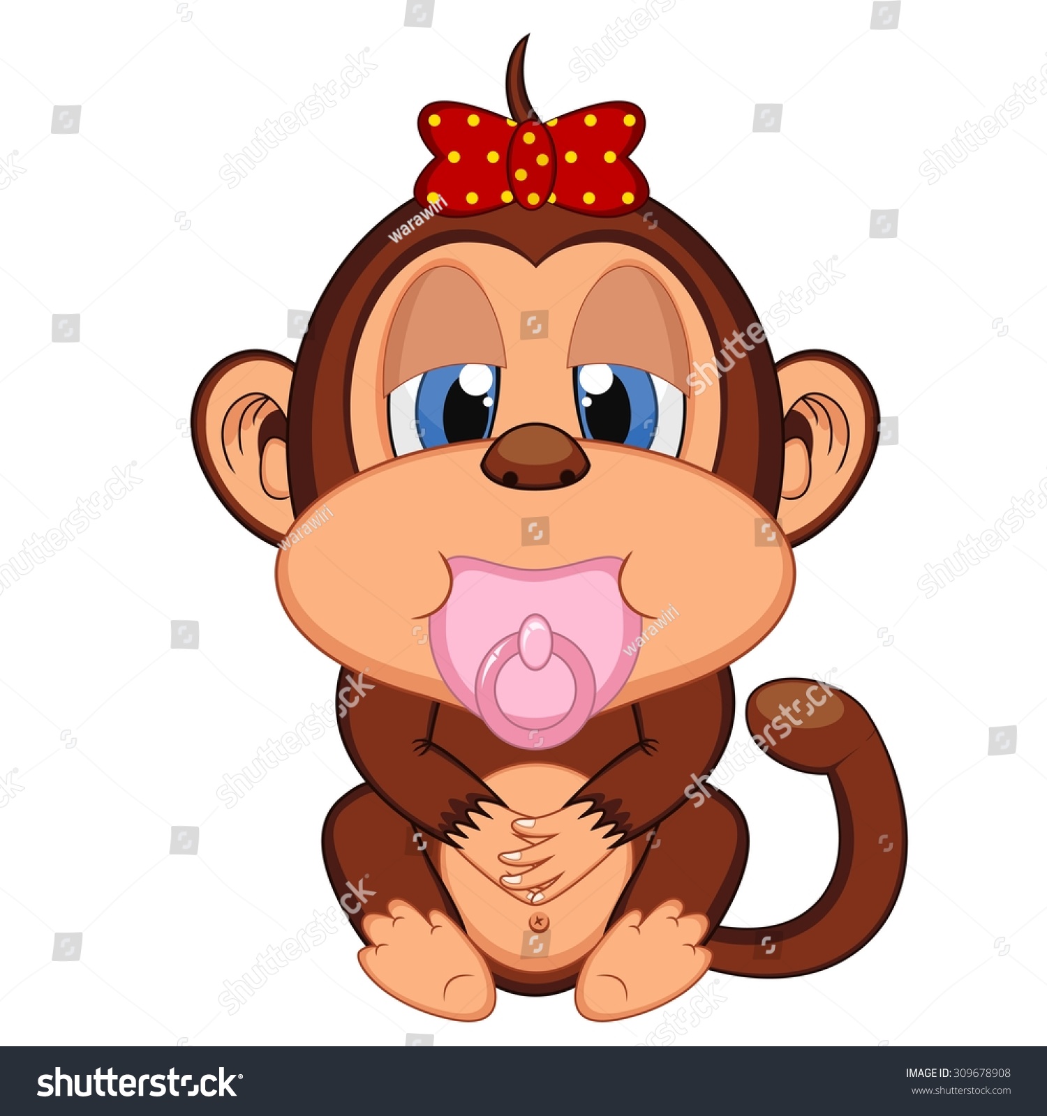 Cute Monkey Baby Cartoon
