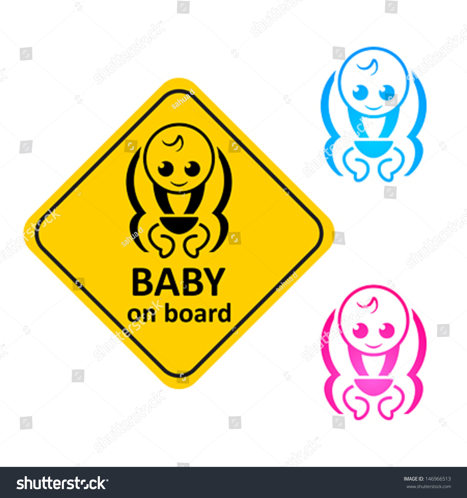 Download Baby On Board Sticker Color Symbols Stock Vector (Royalty ...