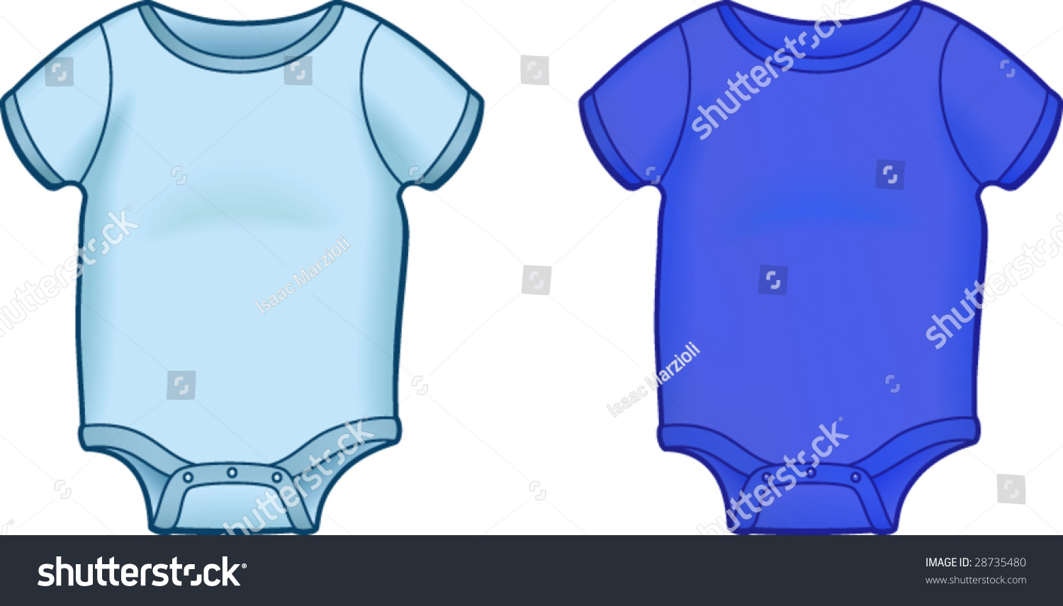 Baby Onesies 2 Different Blue Versions Stock Vector 28735480 - Shutterstock