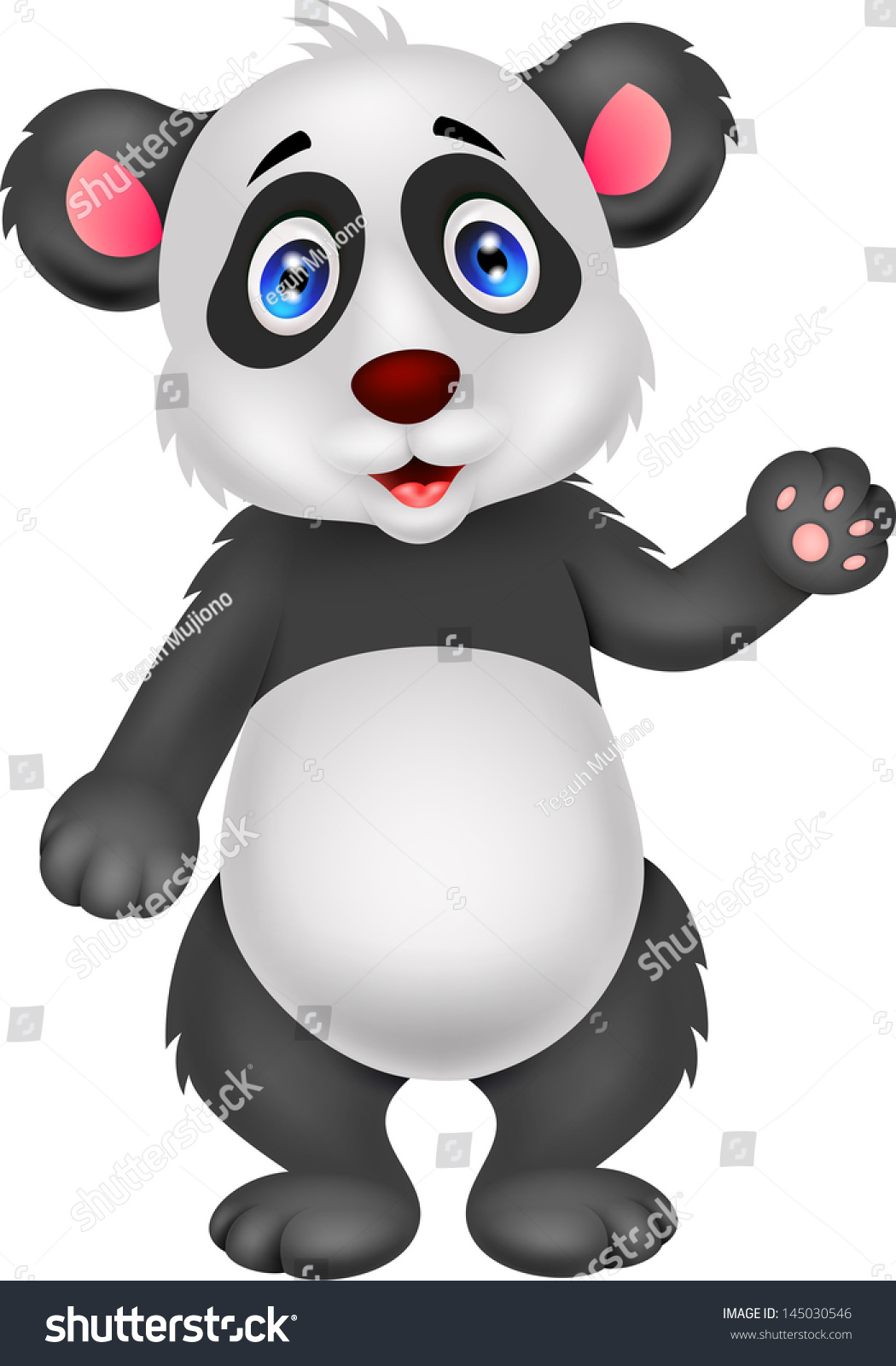 Baby Panda Waving Hand Stock Vector Illustration 145030546 : Shutterstock