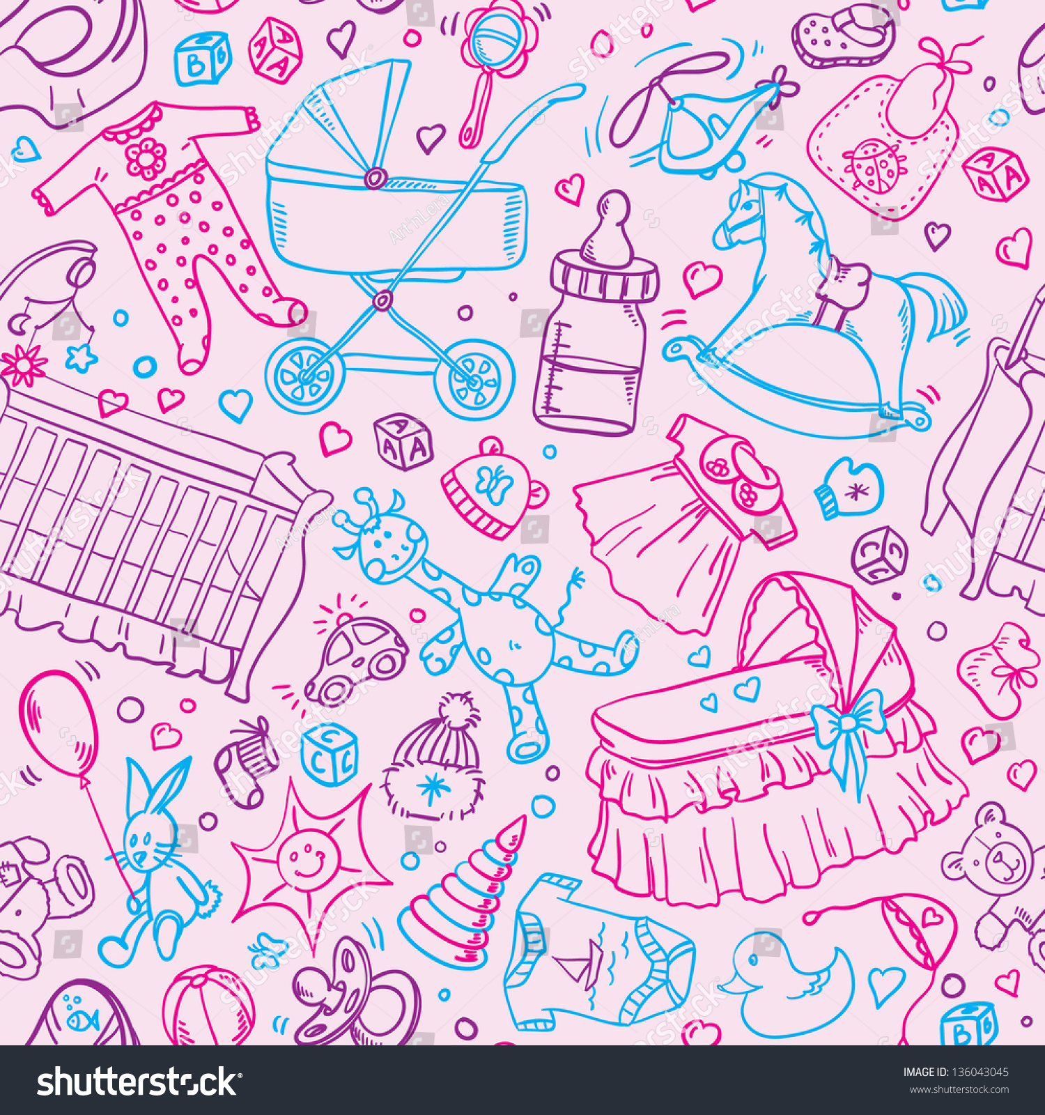 Baby Pattern Stock Vector (Royalty Free) 136043045 | Shutterstock