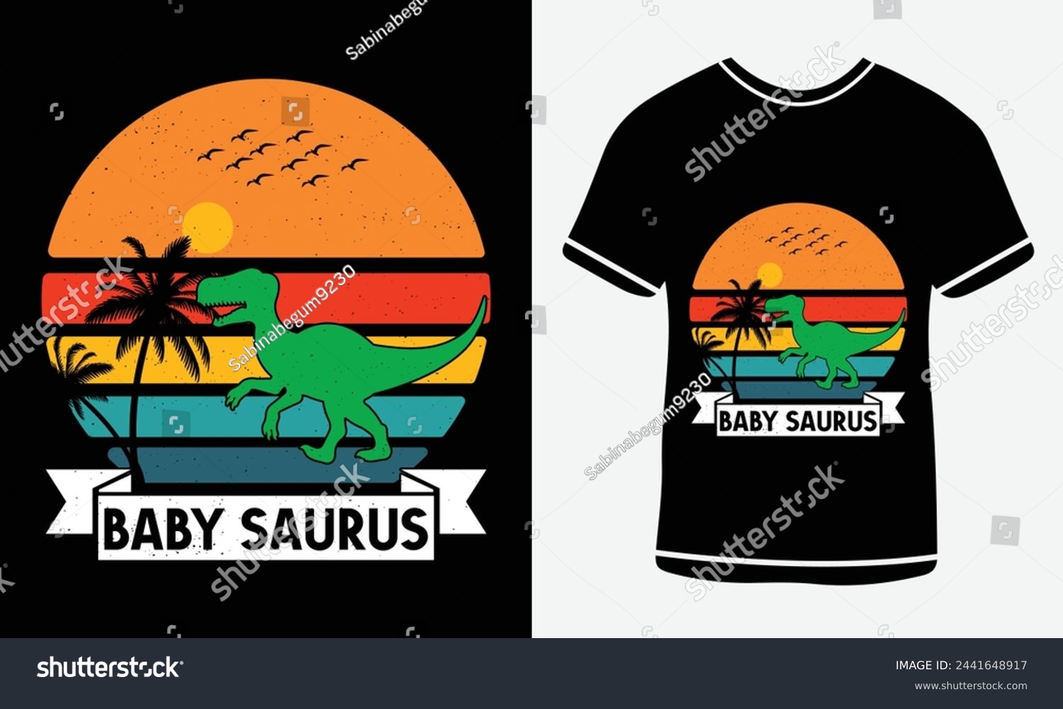 SVG of Baby Saurus - T-rex t shirt - vector art - Print  svg