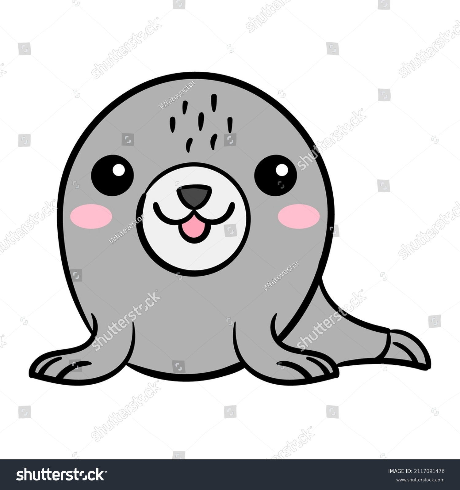 Baby Seal Cartoon Isolated Seal Vector Stock Vector Royalty Free