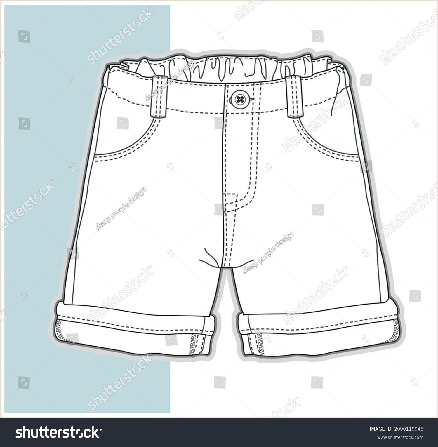 Baby Short Template Vector Mock Fashion Stock Vector (Royalty Free ...