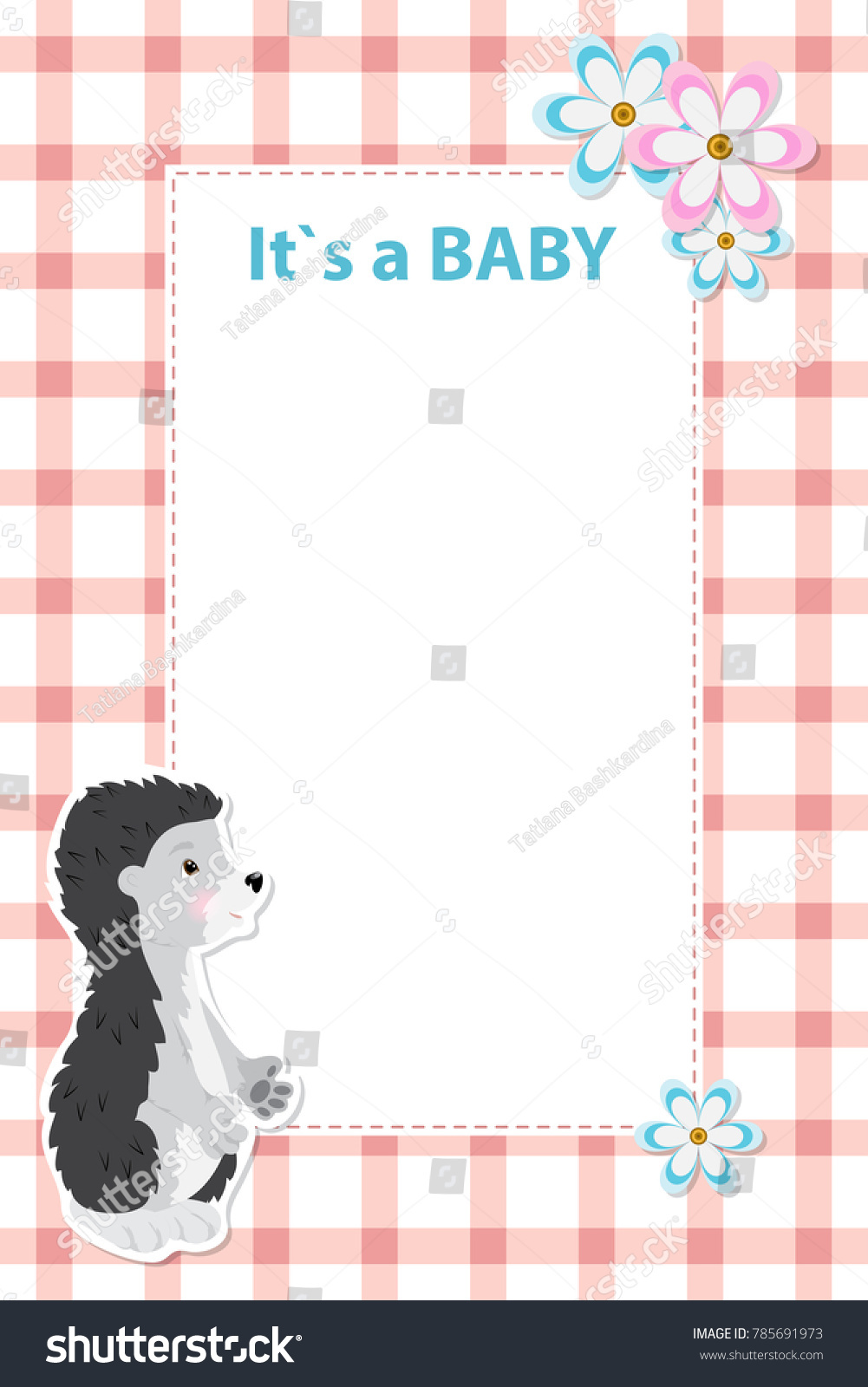 Baby Shower Card Invitation Baby Hedgehog Stock Vector Royalty Free