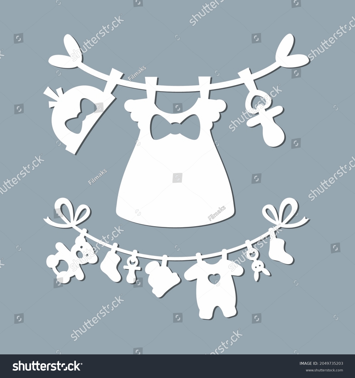SVG of Baby shower garland quality vector illustration cut svg