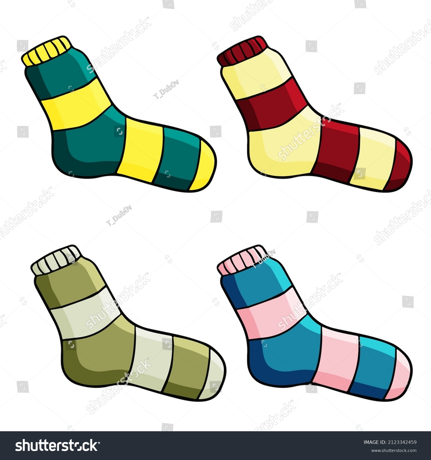 Baby Sock Striped Stocking Feet Children Stock Vector (Royalty Free ...