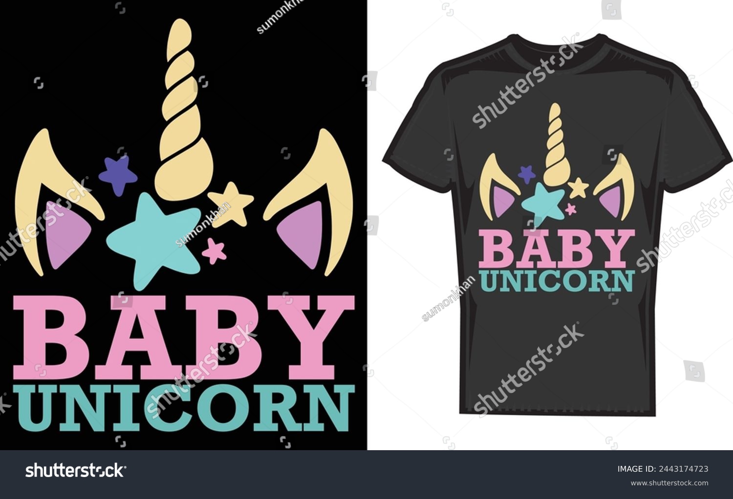 SVG of Baby Unicorn,Print Shirt Design,T Shirt,Gift,Gifts T Shirt,Print svg