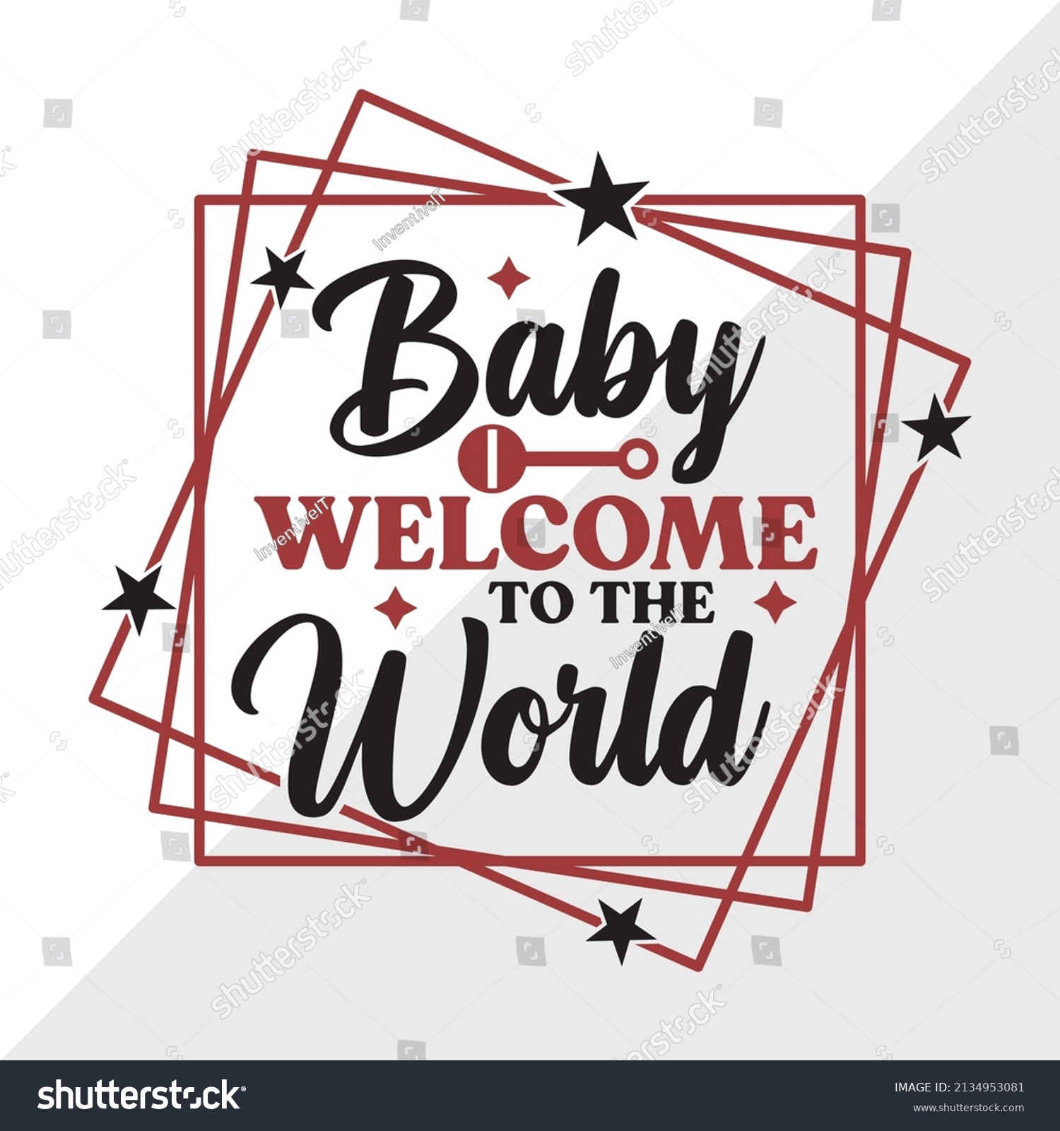 Baby Welcome World Printable Vector Illustration Stock Vector (Royalty ...