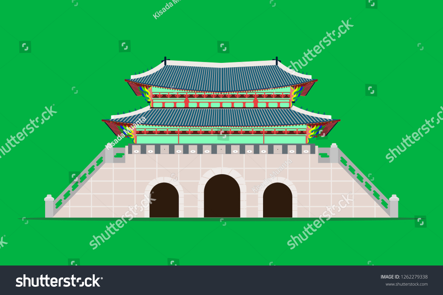 Back Gwanghwamun Gate Gyeongbokgung Palace Seoul Stock Vector (Royalty ...