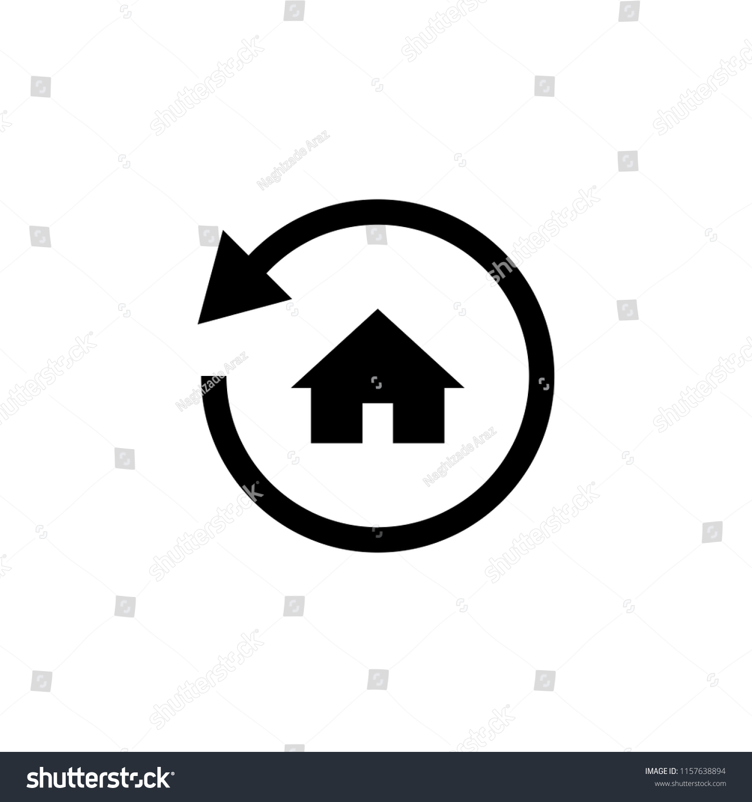 Back Home Vector Icon Stock Vector Royalty Free