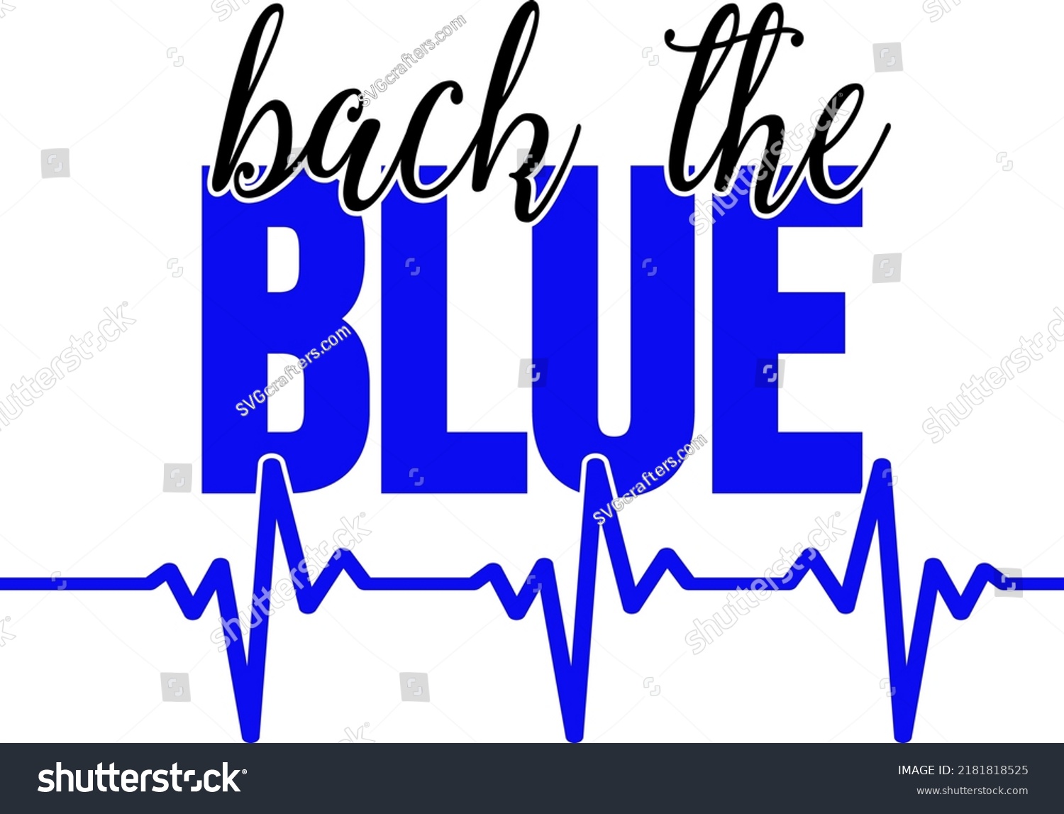 SVG of Back The Blue Vector. Blue Lives Matter Vector, Thin Blue Line svg