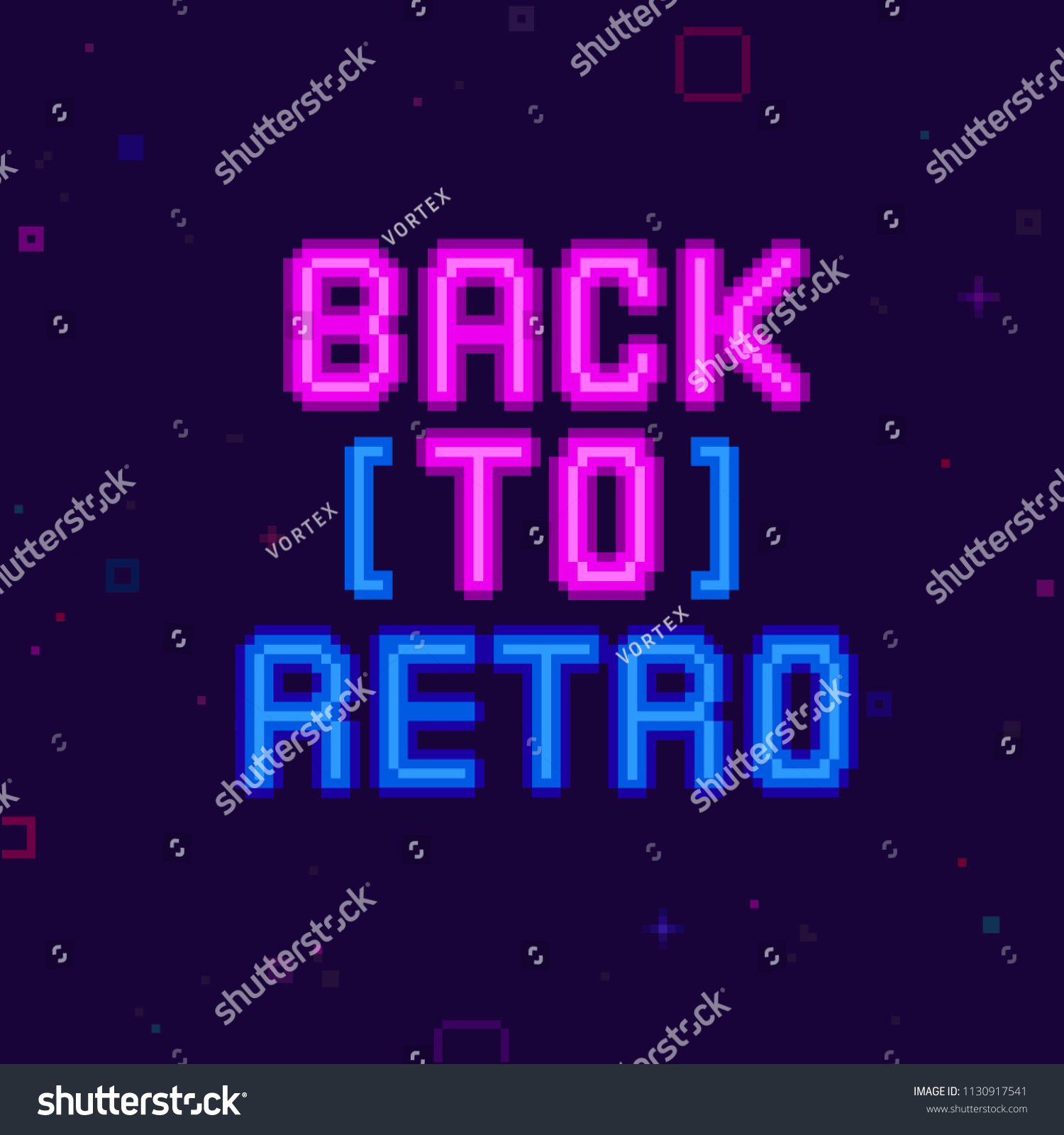 Back Retro Pixel 8 Bit Vaporvawe Stock Vector Royalty Free