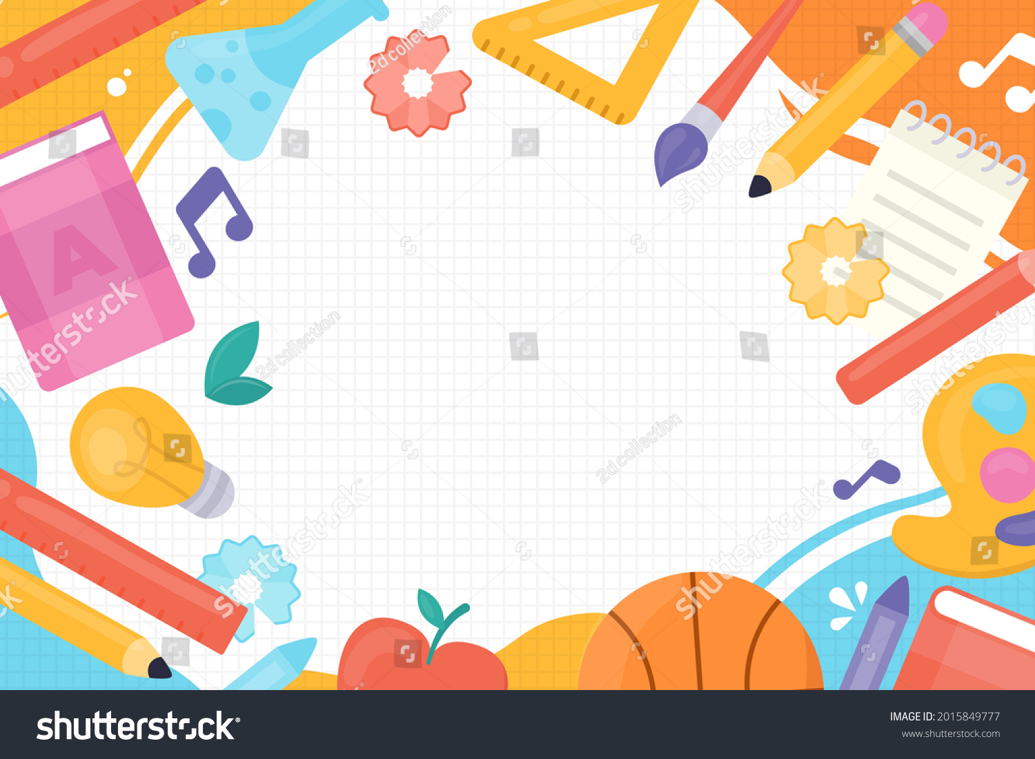 Back School Background Welcome Kids Template Stock Vector (Royalty Free ...