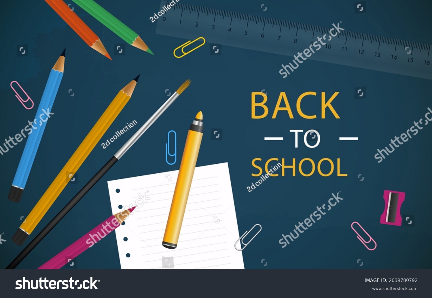 Back School Background Welcome Kids Template Stock Vector (Royalty Free ...