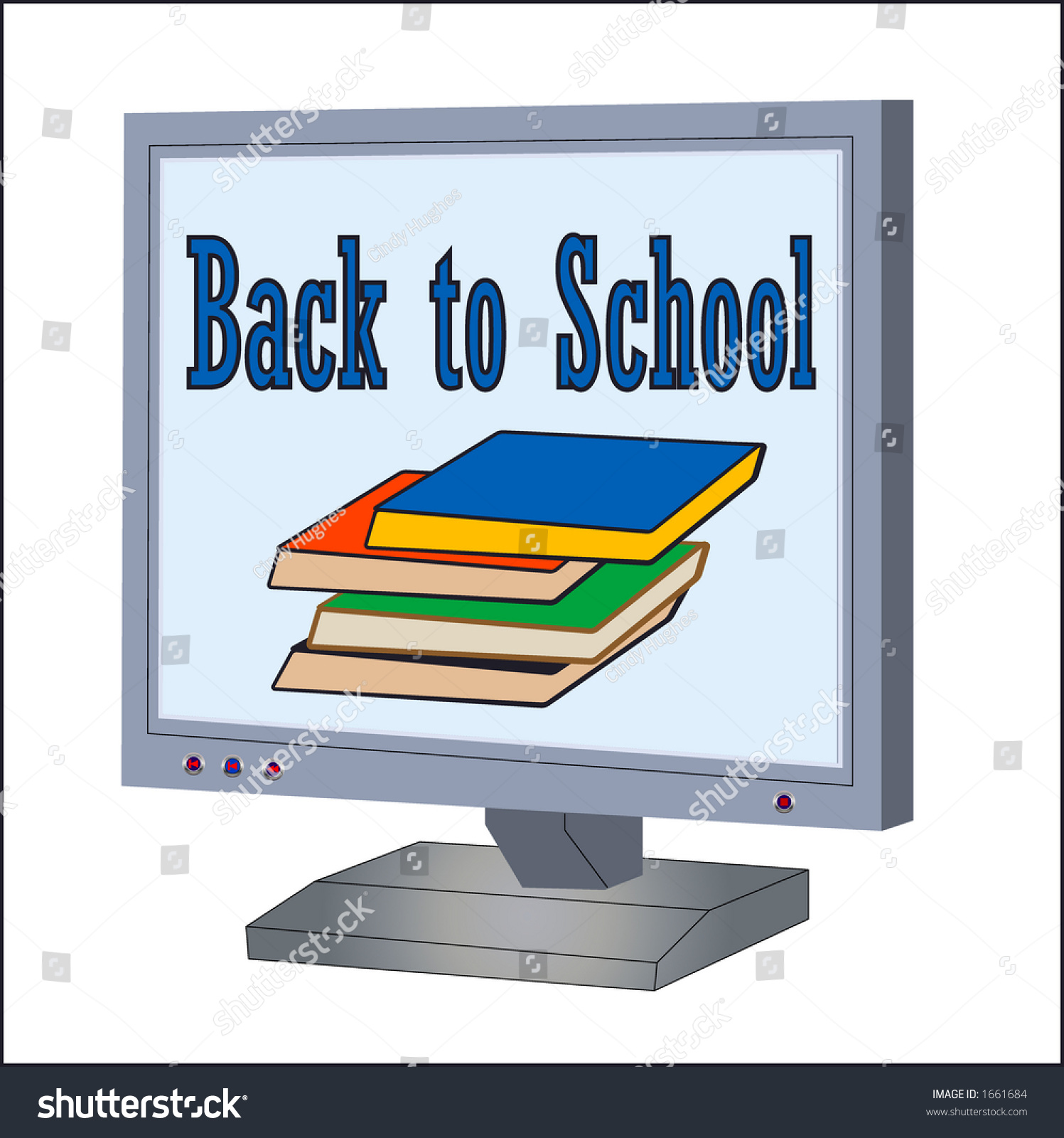 Back To School Computer Stock Vector Illustration 1661684 : Shutterstock