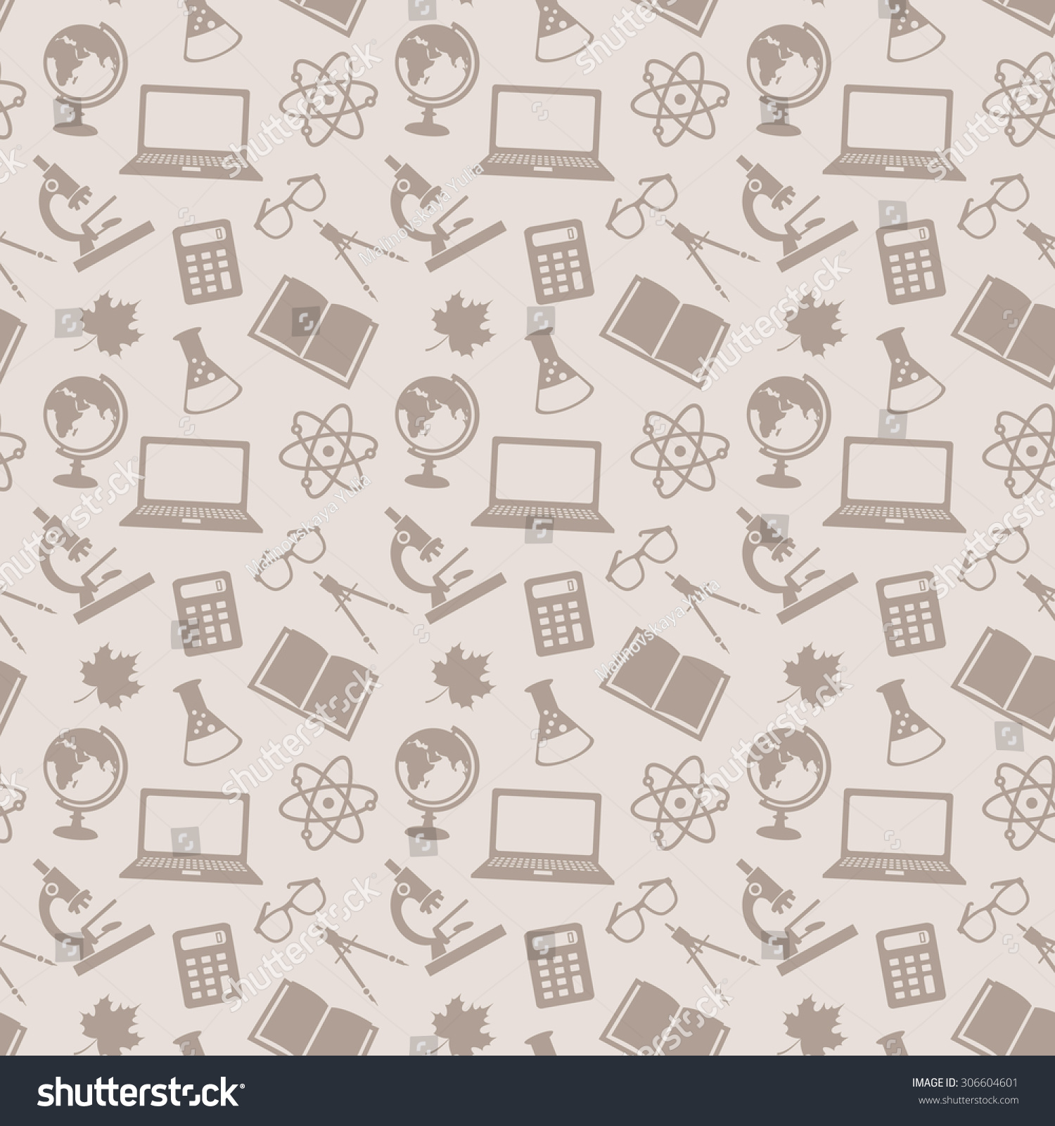 Back School Education Seamless Patterns School Stock Vector