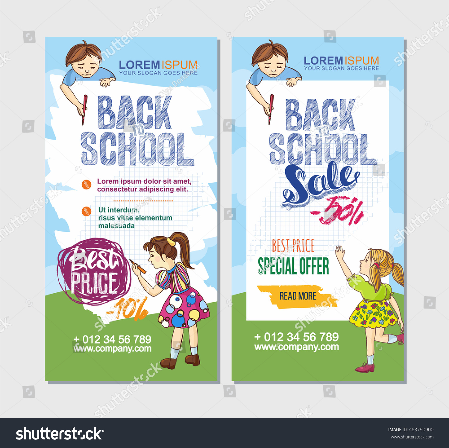 back school flyer template hand drawn stock vector 463790900 flyer for children