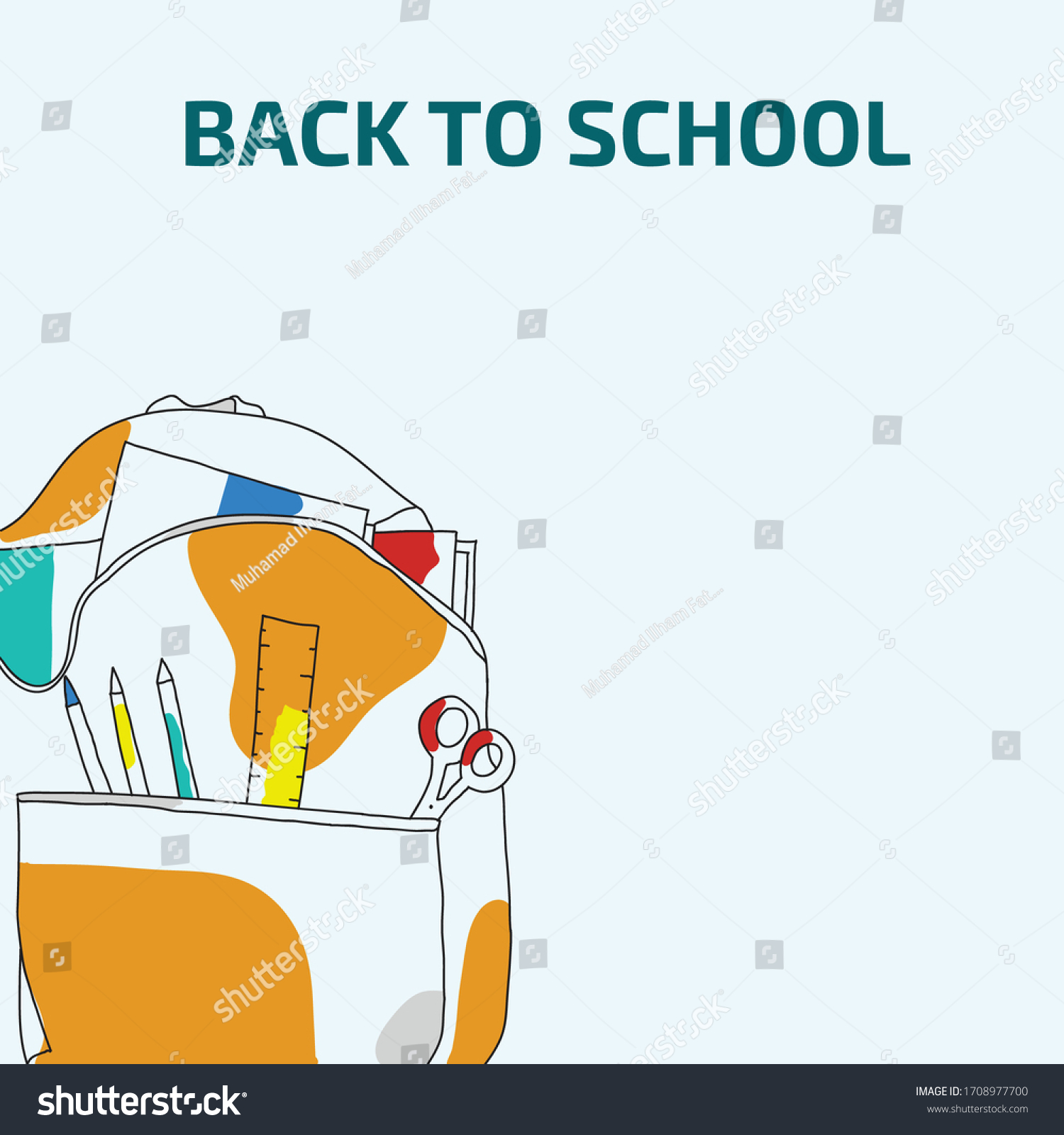 Back School Hand Draw Vector Illustration Stock Vector Royalty Free