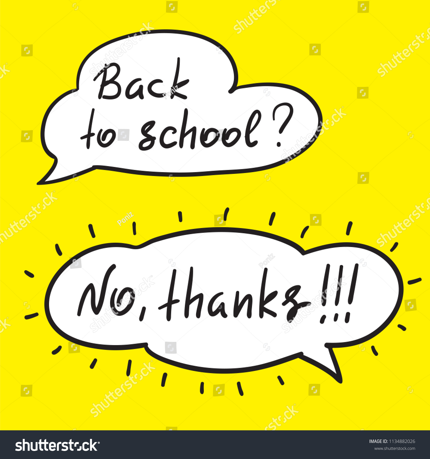 Back School Handwritten Funny Antimotivational Quote Stock Vector Royalty Free