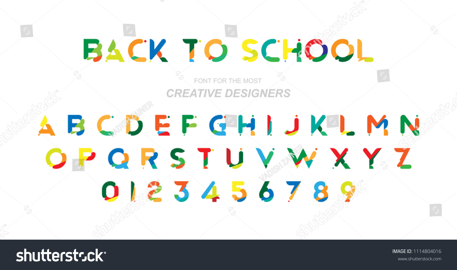 Back School Original Multicolor Font Creative Stock Vector (Royalty ...