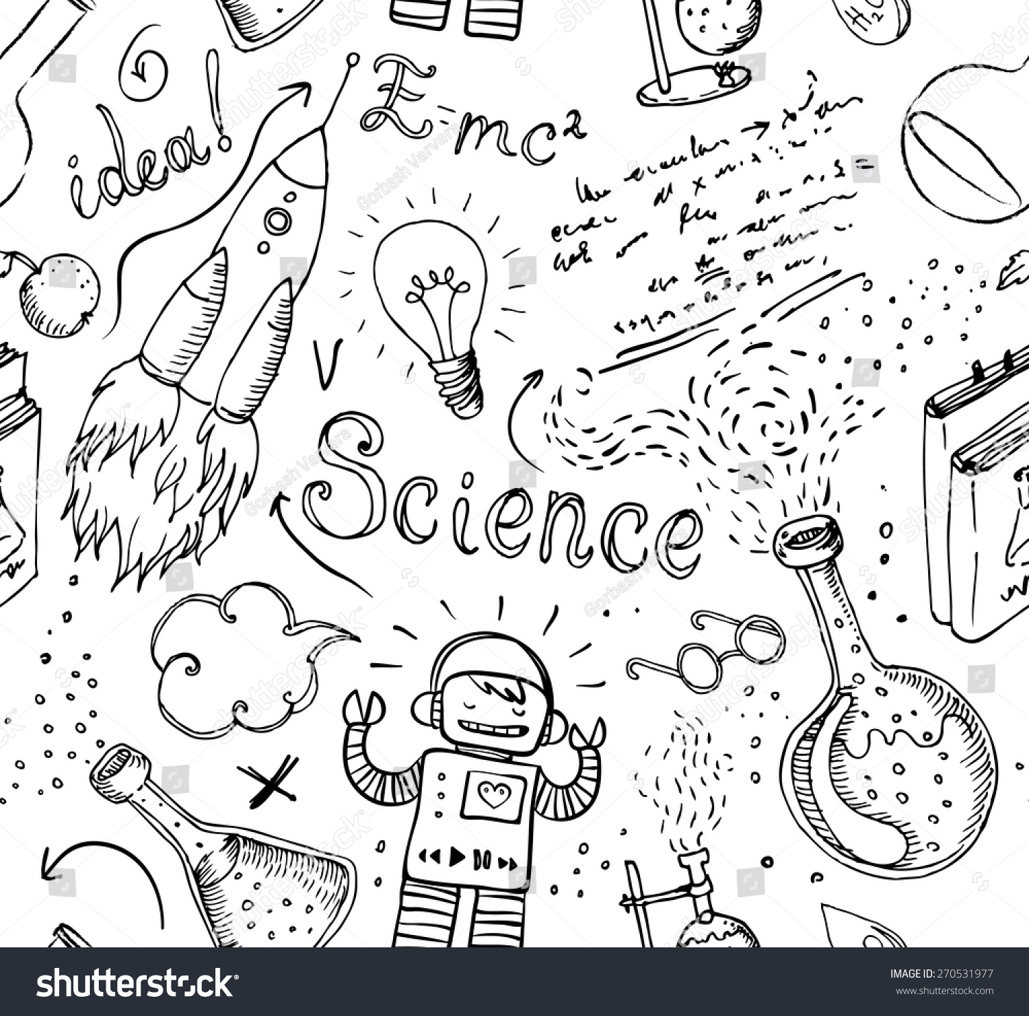 Back School Science Lab Objects Doodle Stock Vector (Royalty Free ...