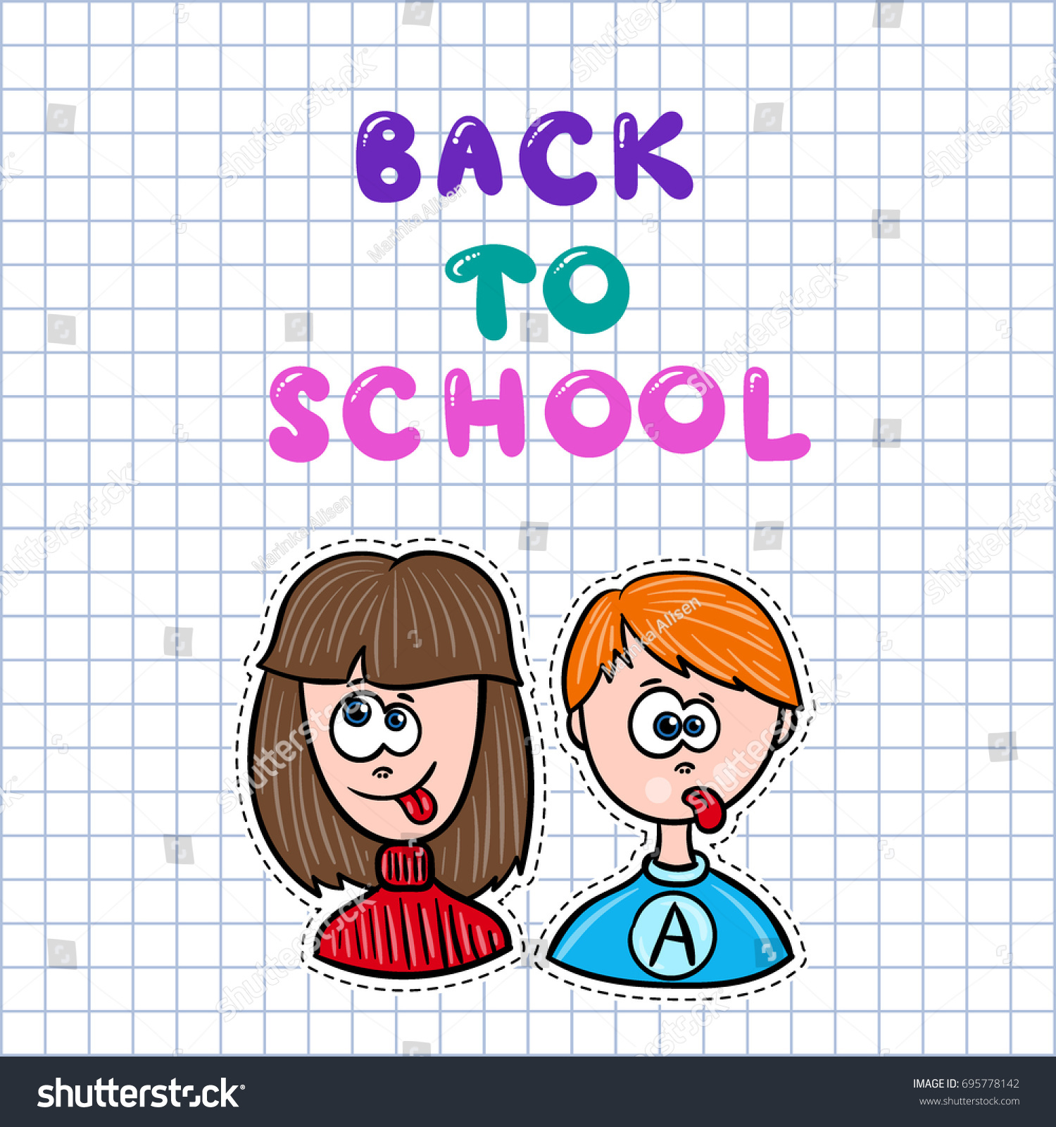 Back School September Set Lettering Schoolboy Stock Vector (Royalty ...