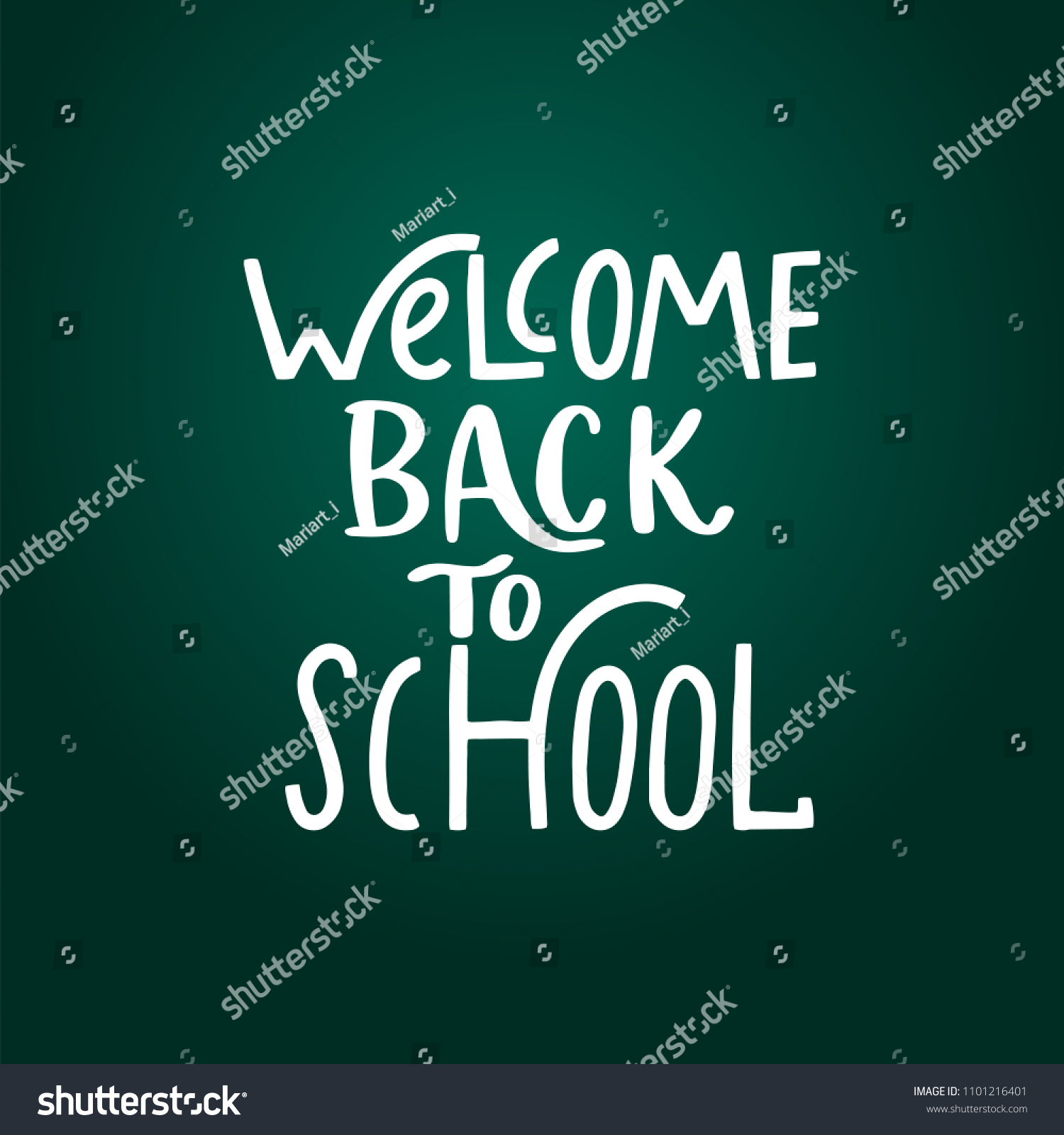 Back School Typographic Hand Written Lettering Stock Vector (Royalty ...