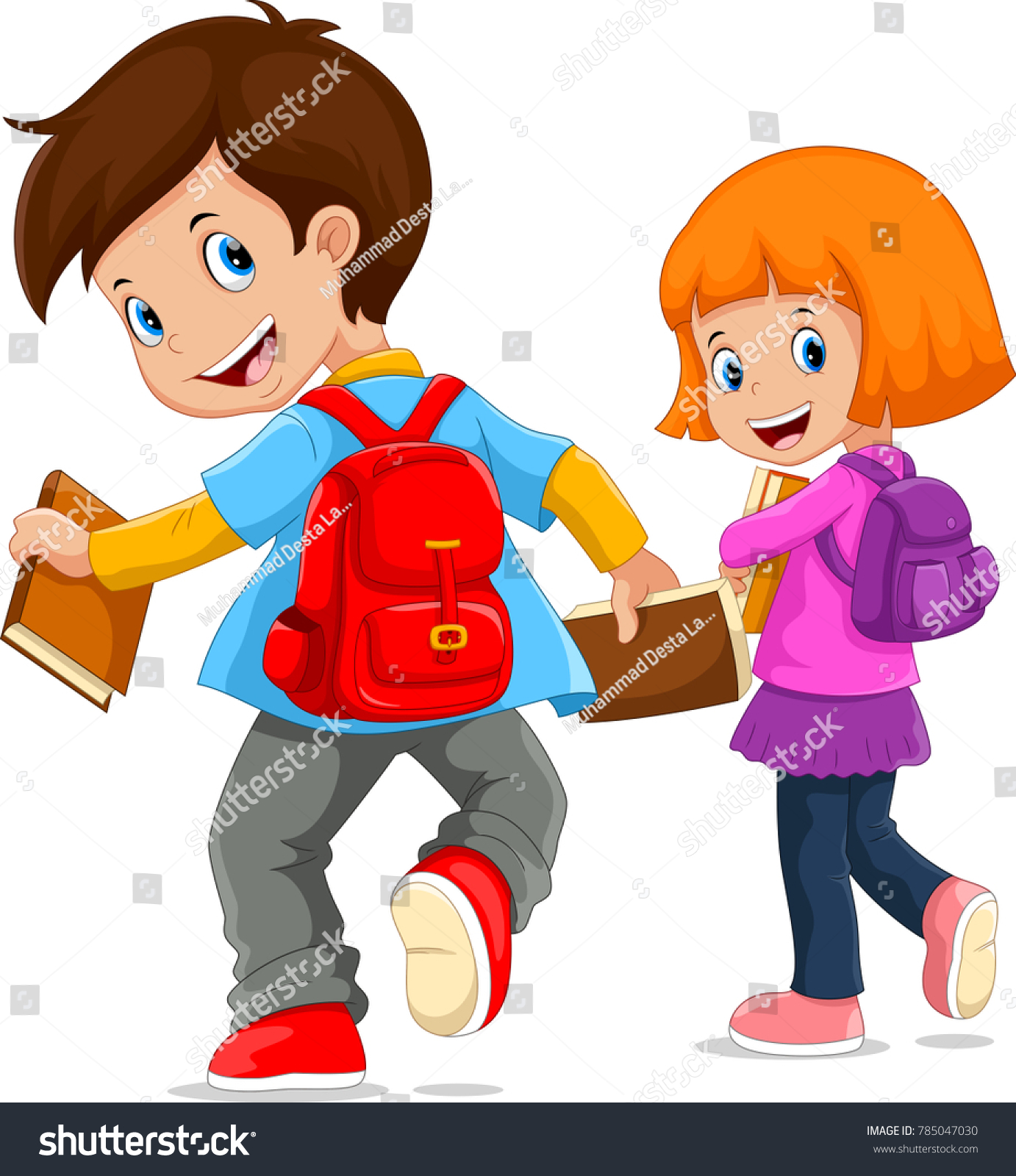 Back School Vector Illustration Cartoon Kids Stock Vector Royalty Free