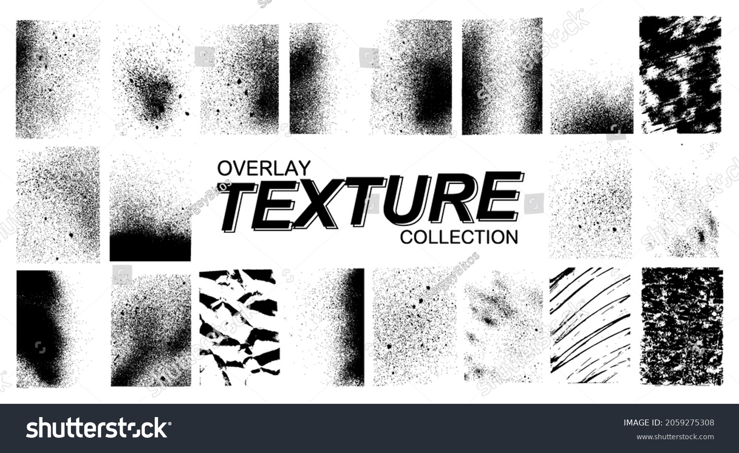 Backdrop Set Overlay Effects Damage Paint Stock Vector (Royalty Free ...