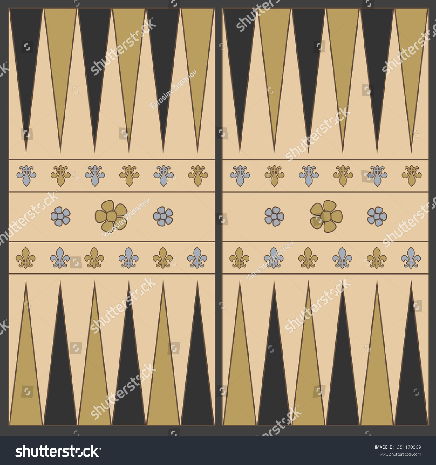 SVG of Backgammon playing field in the medieval style In shades of brown. Vector graphics in flat style. svg