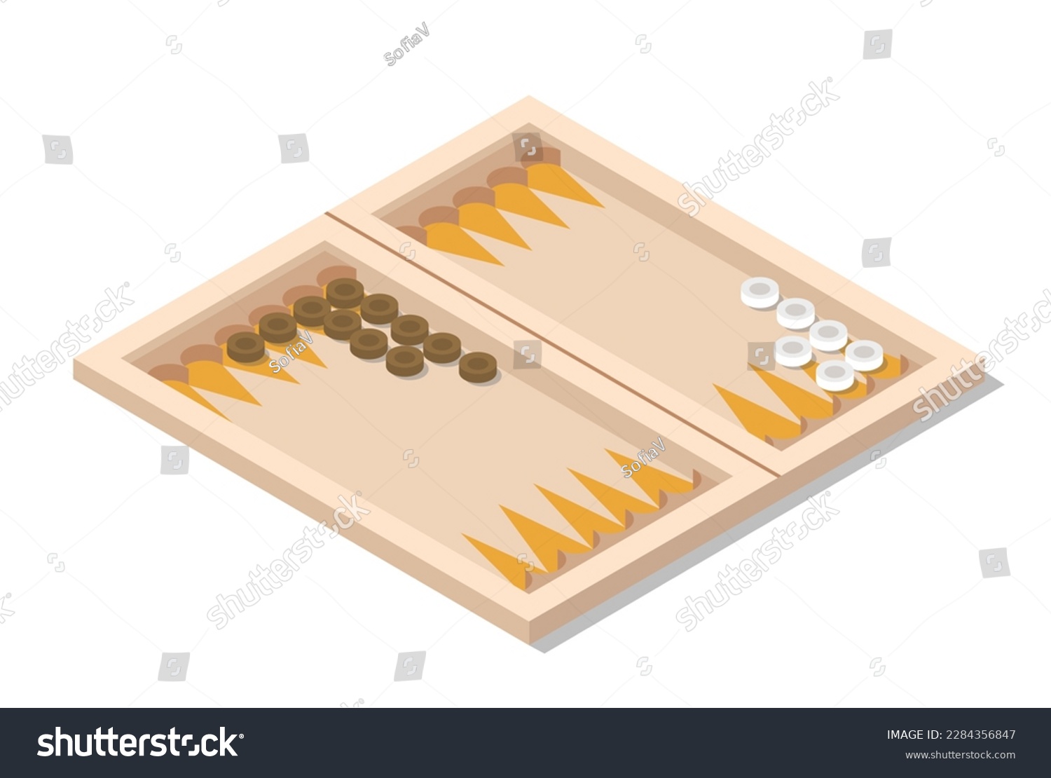 SVG of backgammon playing surface and pieces, isolated board game for fun and recreation. Isolated tabletop field with dice, entertainment and recreation, pastime and leisure hobby. Vector in flat style svg