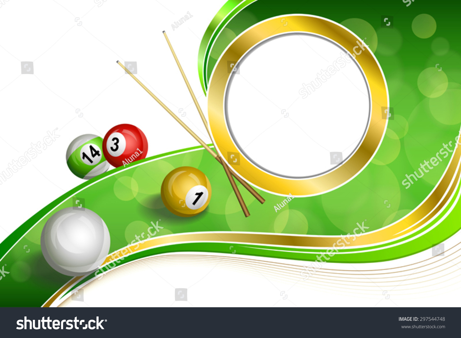 Background Abstract Green Billiards Pool Cue Stock Vector 297544748 ...