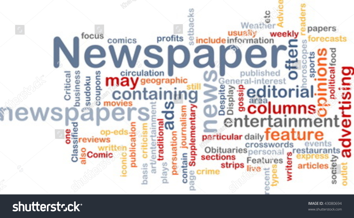 Background Concept Illustration Of Newspaper News Paper - 43080694 ...