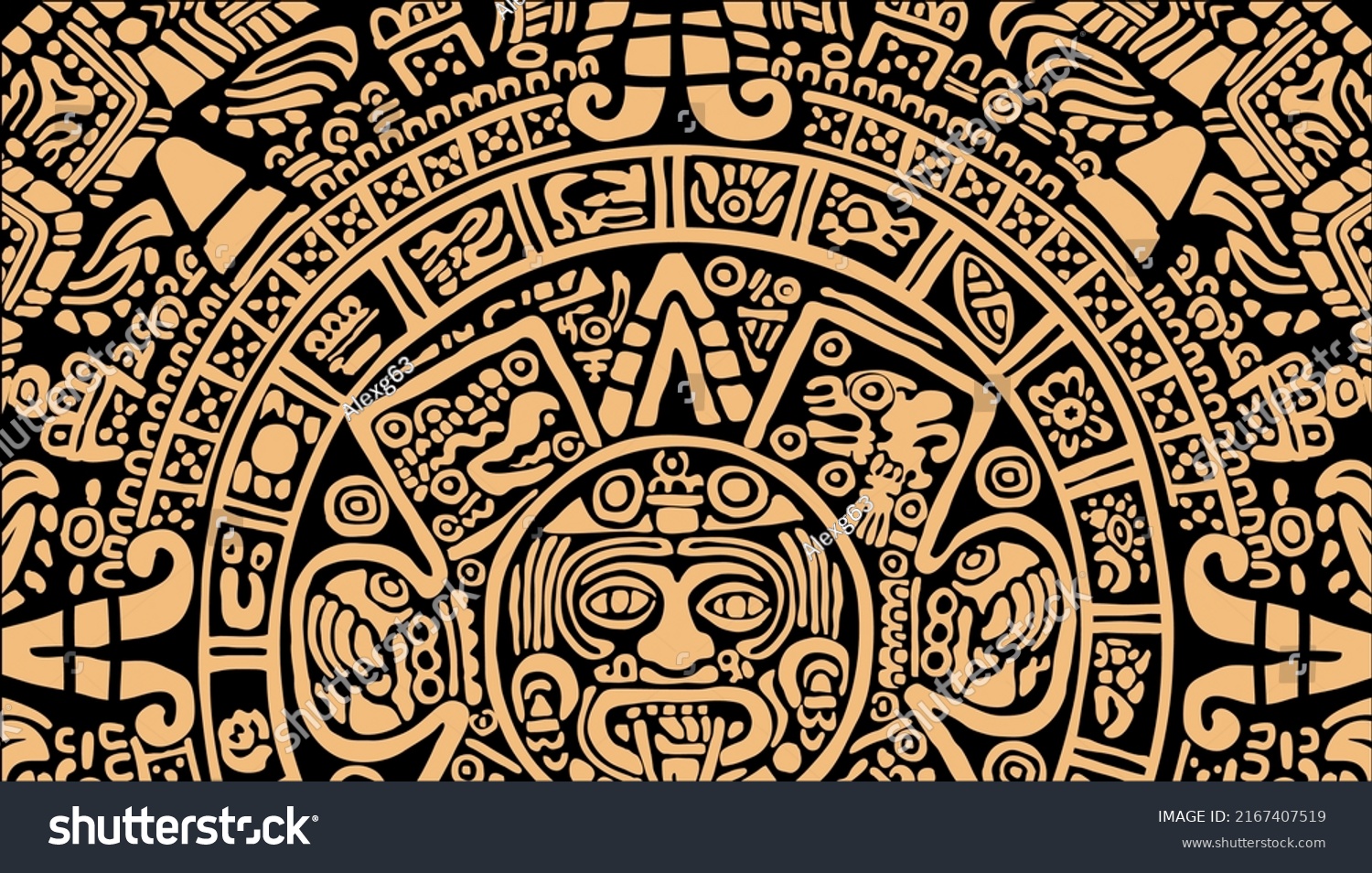 Background Consisting Symbols Mayan Calendar The Stock Vector Royalty