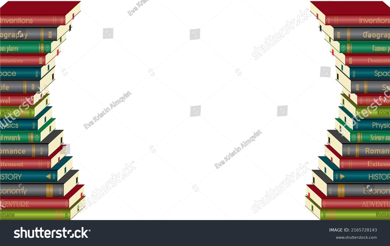 Backgroundframe Piles Books Vector Illustration Books Stock Vector ...