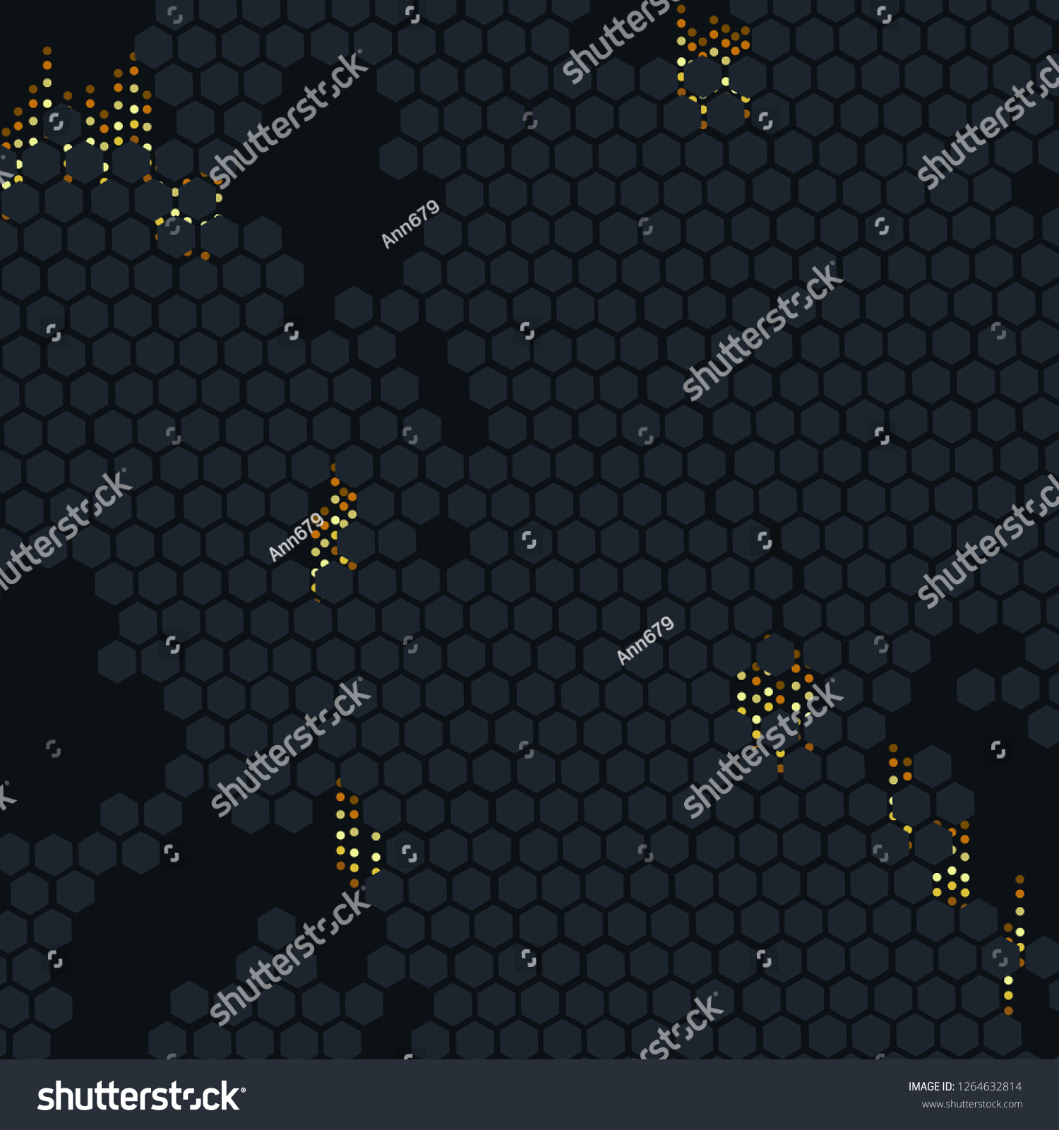 Background Gold Black Hexagon Vector Stock Vector (Royalty Free