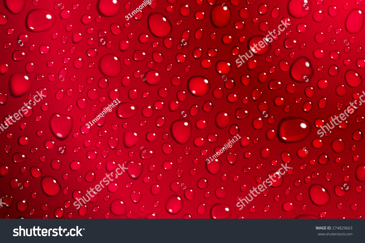 Background Of Water Droplets On The Surface In Red Colors Stock Vector ...