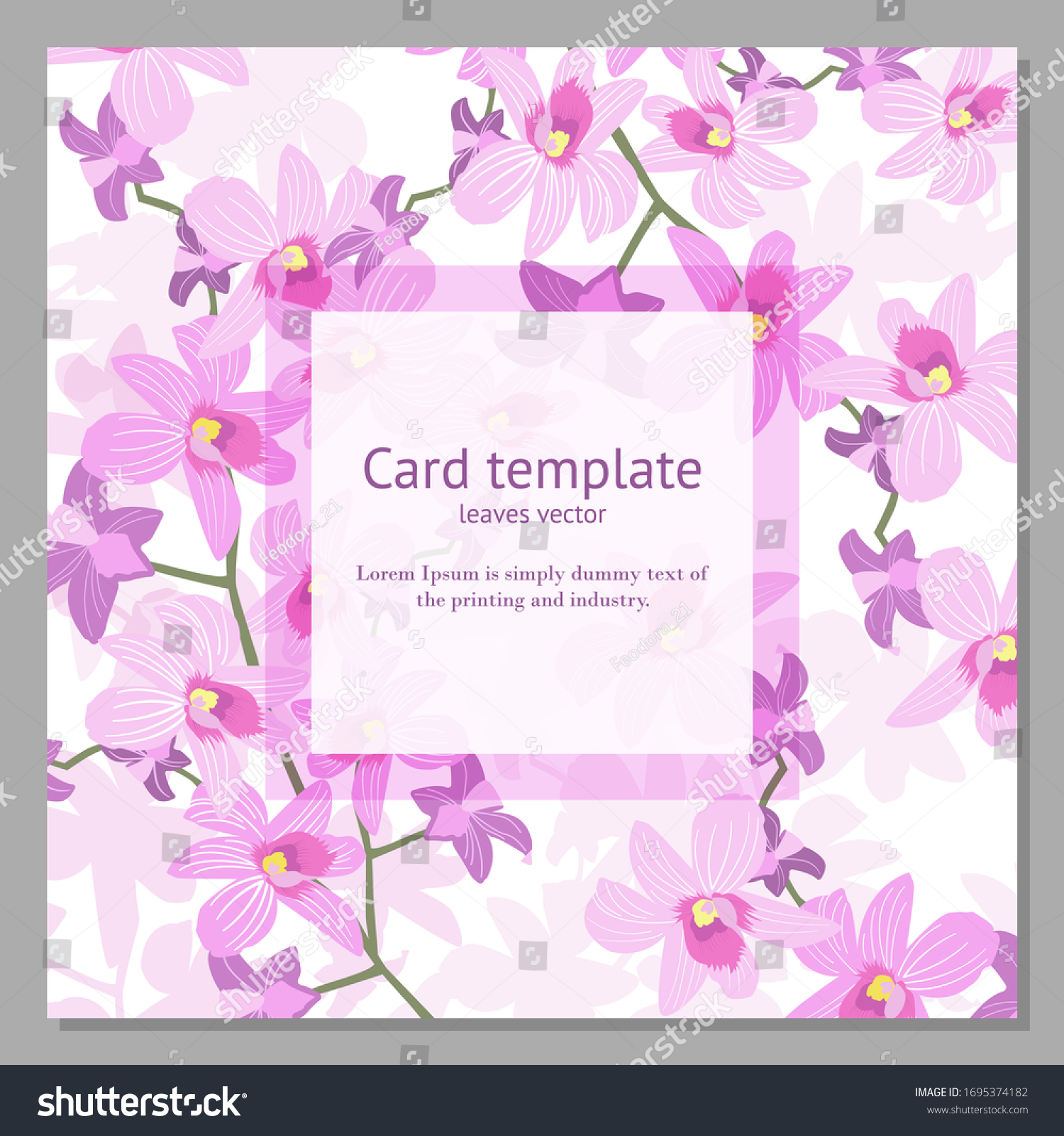 Background Blooming Flowers Spring Square Frame Stock Vector (Royalty ...