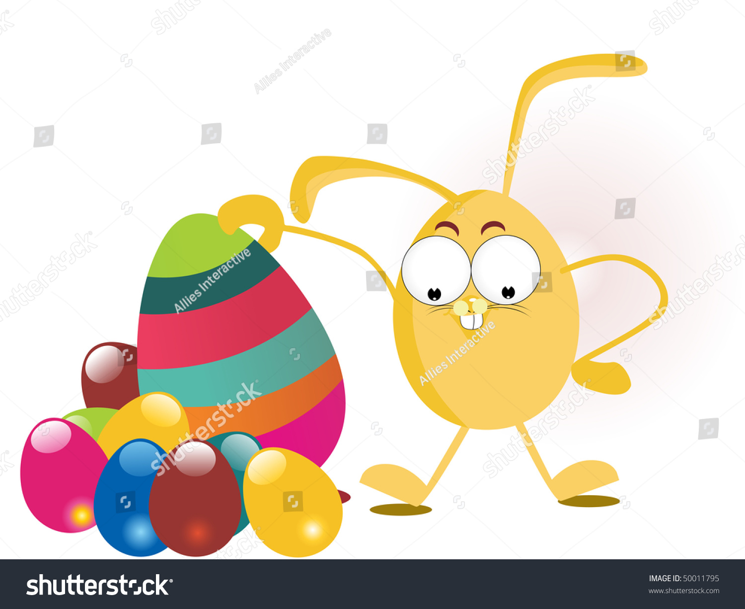 Background Colorful Egg Cute Cartoon Stock Vector (Royalty Free) 50011795