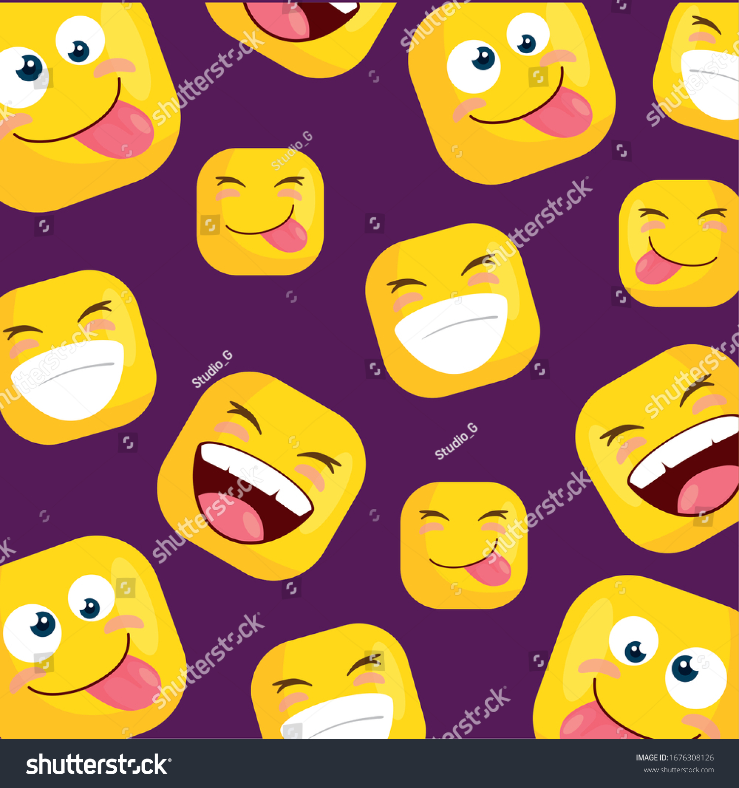 Background Funny Emoticons Icons Vector Illustration Stock Vector ...